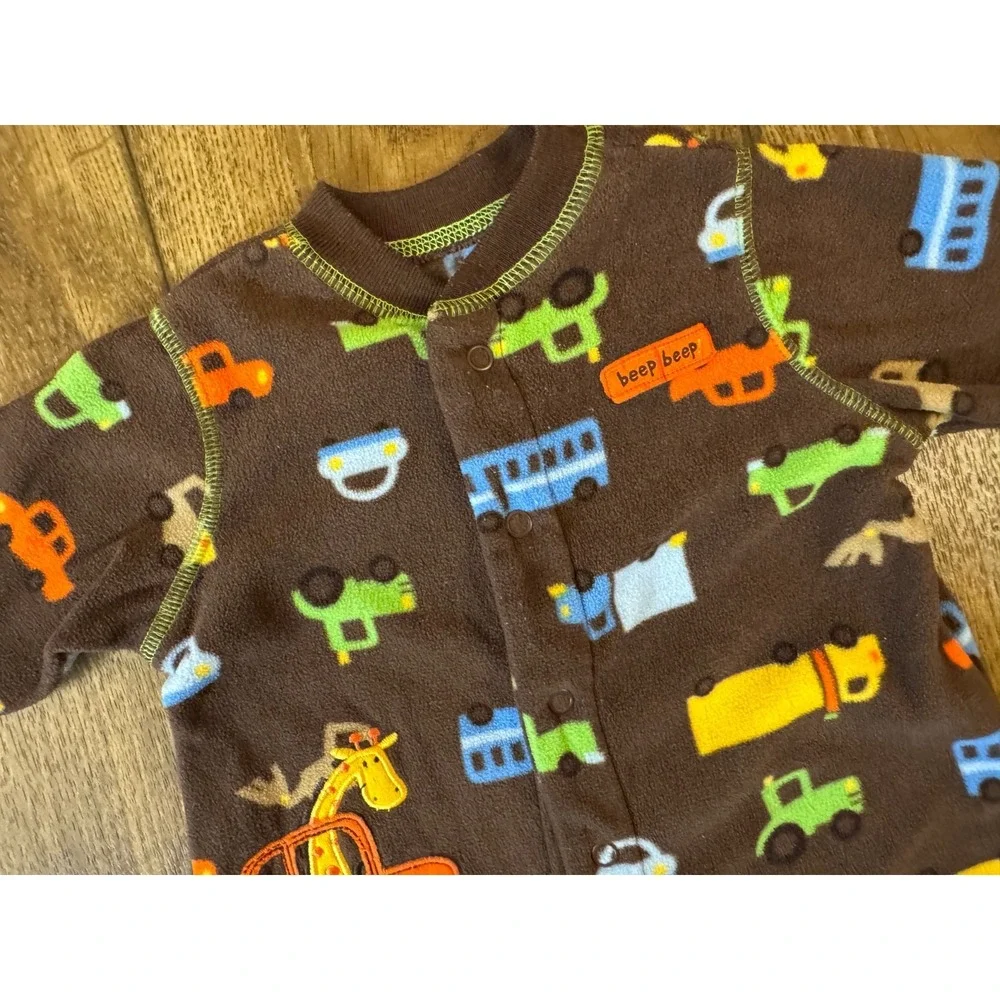 Carters Just One You 3 Months Boy Fleece Sleeper Y2K‎ Footed Pajamas Car Giraffe